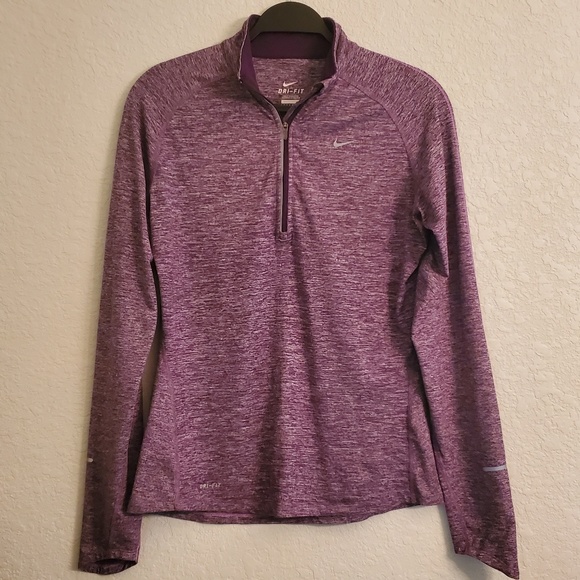 NIKE ELEMENT DRI-FIT Half Zip Pullover Top Purple